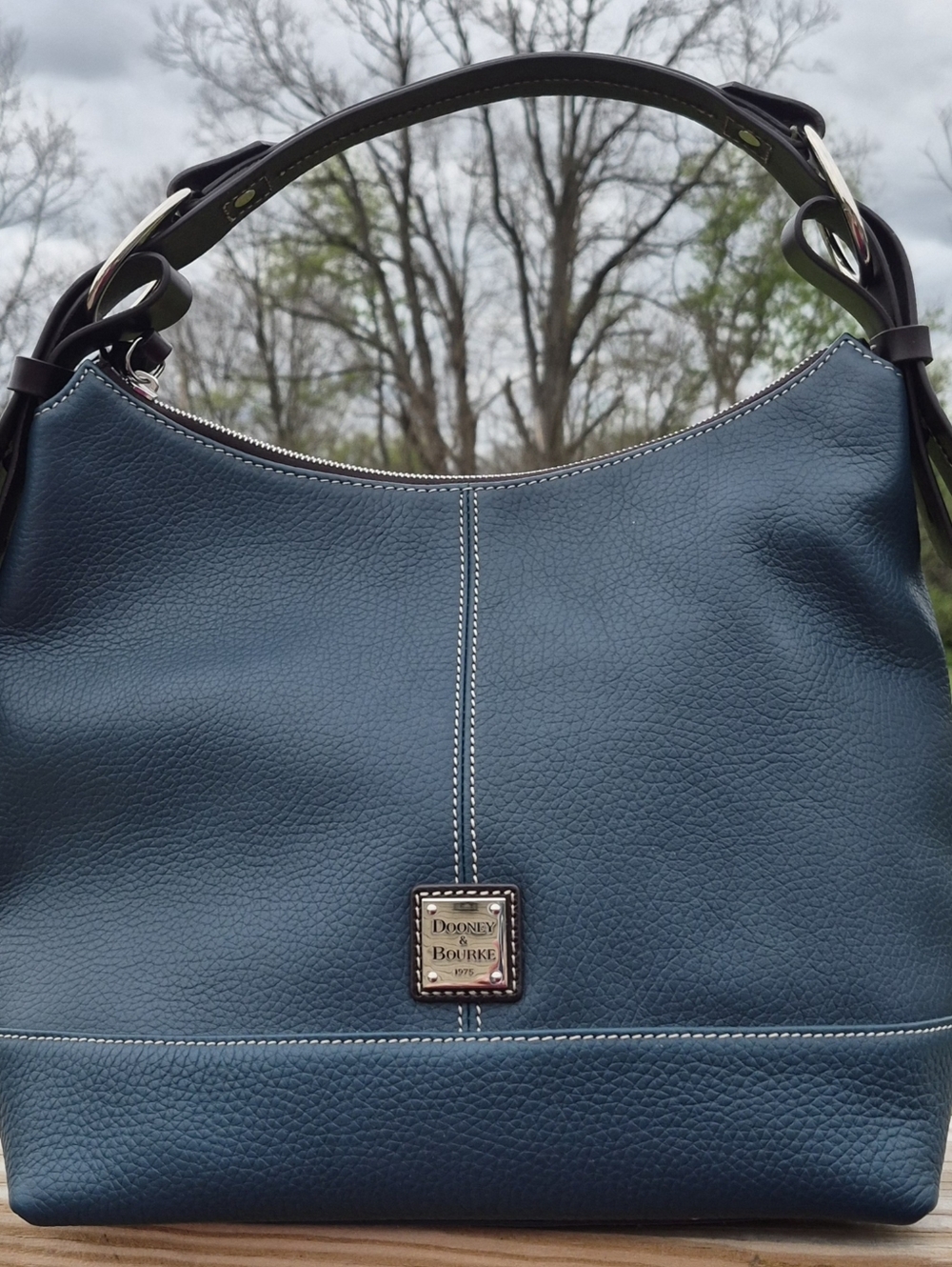 Dooney & Bourke Gracie Pebbled Leather Deep Teal Hobo Purse Handbag